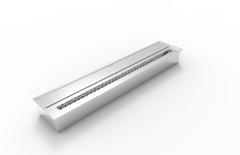 Divina Fire bruciatore per camino a bioetanolo in acciaio inox 7lt 91,5x18,7x9,5cm DF87067