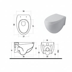Disegno Ceramica Ovo wc sospeso OV00500001 - disegno tecnico