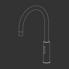 Ceadesign-ETW38 Rubinetto monoforo per acqua filtrata liscia, liscia/gassata fredda, con bocca di erogazione girevole H. 390 mm. Da collegarsi a sistema di microfiltrazione dell’acqua WTC03