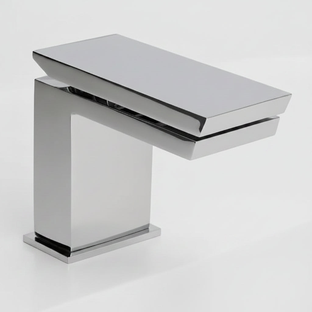 Fromac Razor rubinetto lavabo con bocca a cascata e scarico click-clack 8512 - cromo