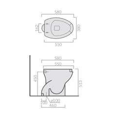 Galassia Sagittario wc disabili con scarico a terra 4019 - disegno tecnico