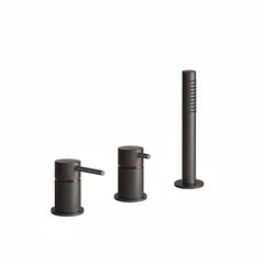 Gessi Bath316 rubinetto vasca da bagno 3 fori 54043-707 - Black metal brushed PVD