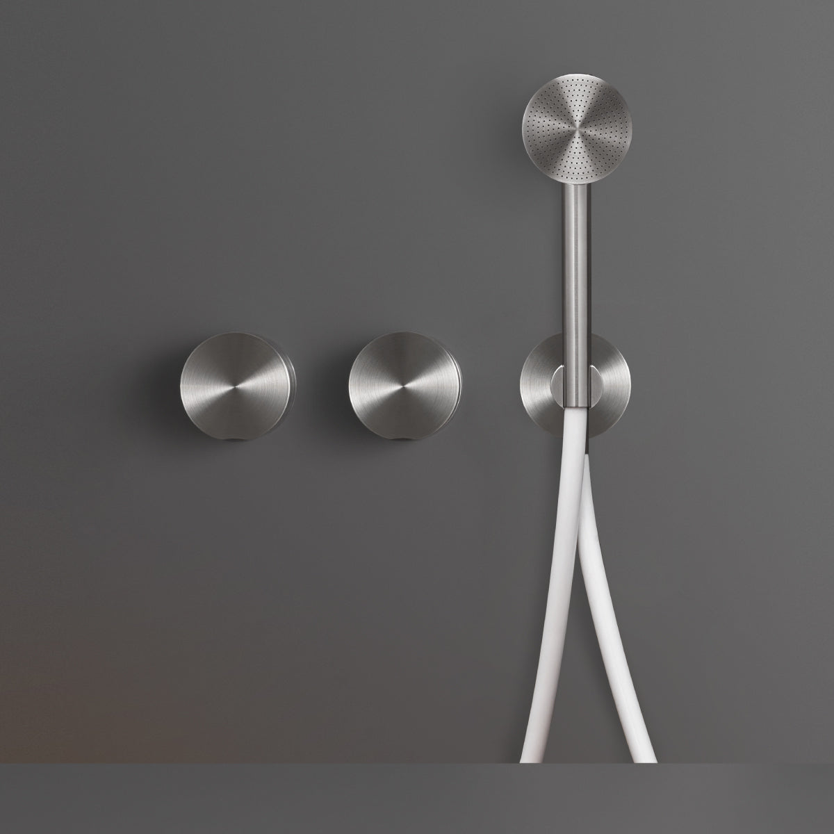 Ceadesign GIOTTO PLUS - Wall mounted 2-mixer set for bath/shower with hand shower, Ø 65 mm spout - GIO93+PWF04