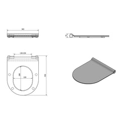 GSI CERAMICA copriwater slim soft-close MS86CSN - disegno tecnico