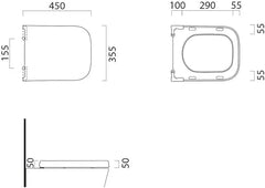 GSI CERAMICA Traccia copriwater soft-close MS69CN11 - disegno tecnico