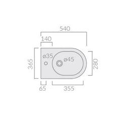 Galassia Core bidet sospeso 7354MT - disegno tecnico