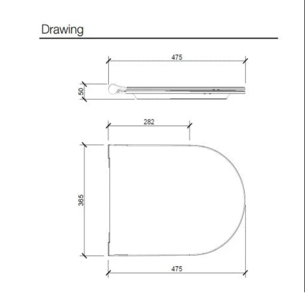 Galassia Dream copriwater slim soft-close 7314 - disegno tecnico