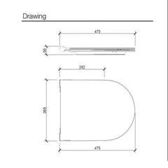 Galassia Dream copriwater slim soft-close 7314 - disegno tecnico