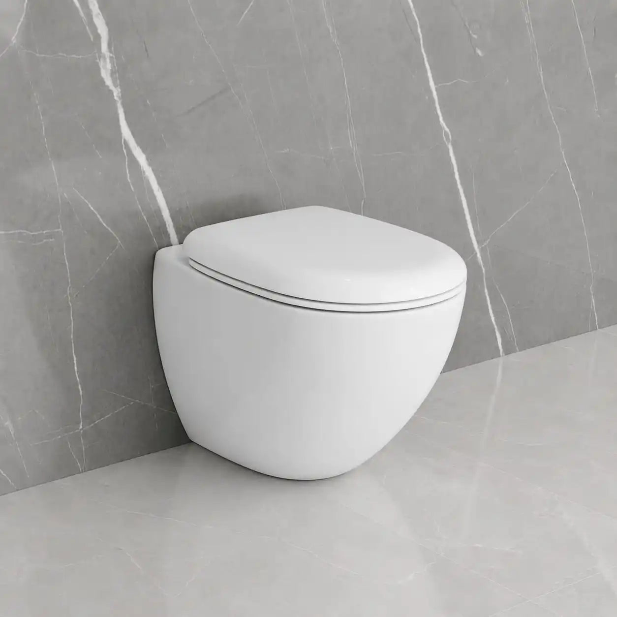 Geberit Easy wc a terra con copriwater avvolgente 42340 - bianco lucido