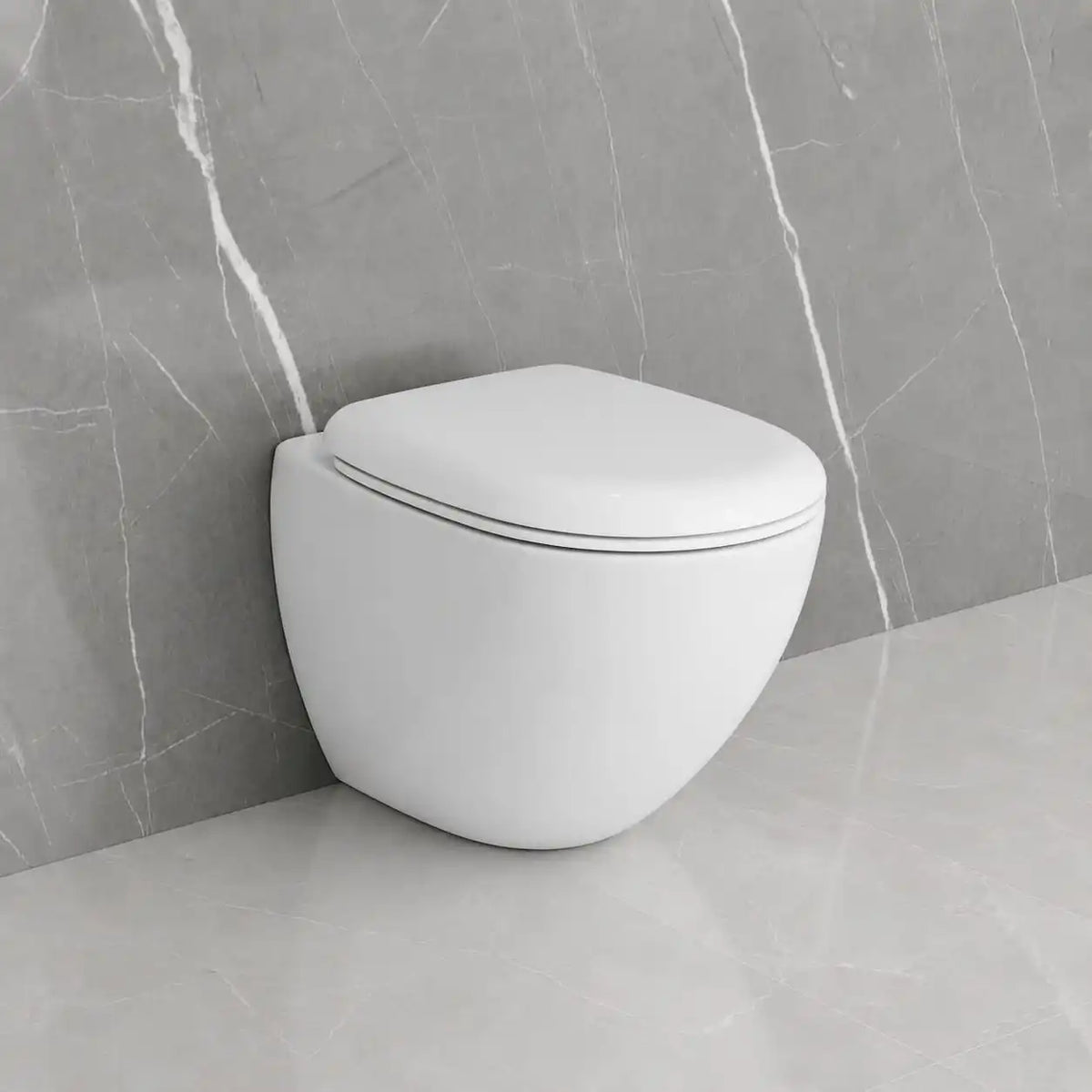 Geberit Easy wc a terra con copriwater avvolgente 42340 - bianco lucido