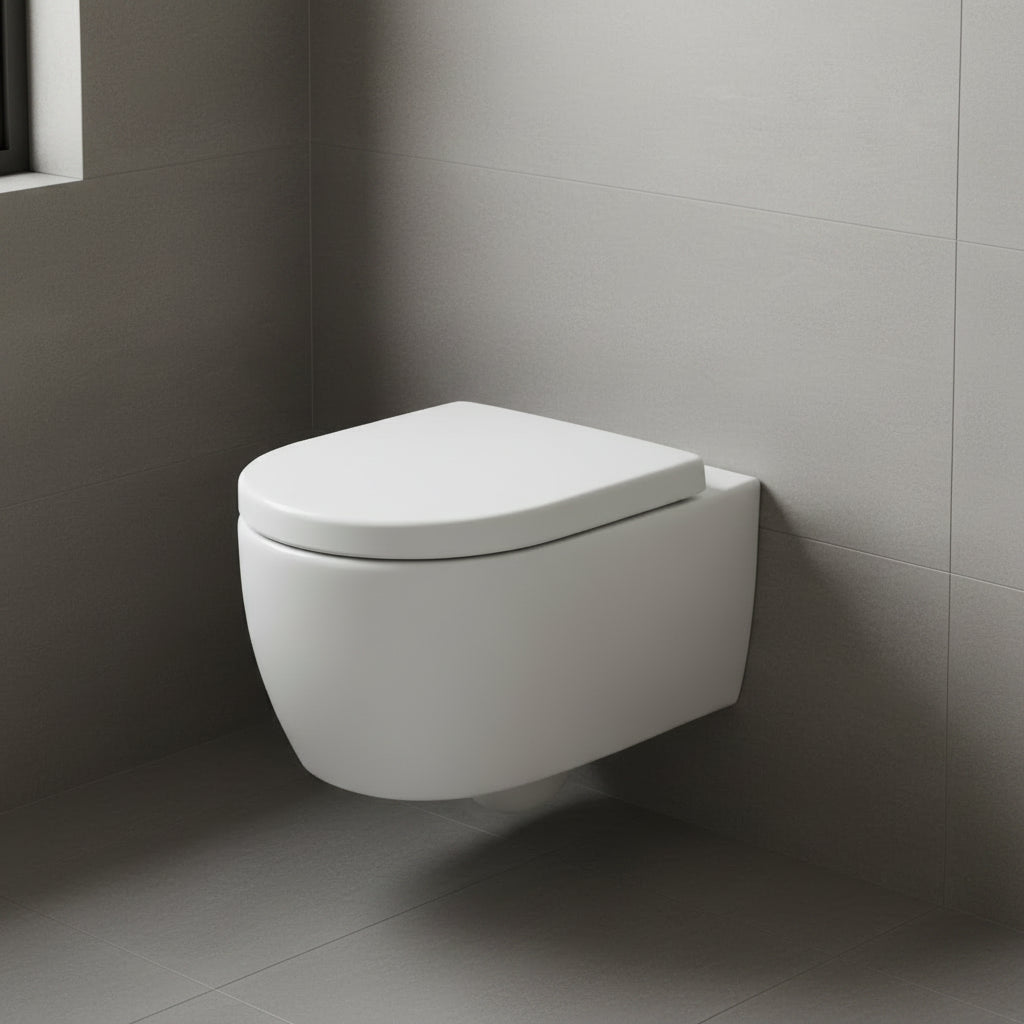 Geberit Fast wc sospeso senza brida completo di copriwater 78355000 -  bianco lucido