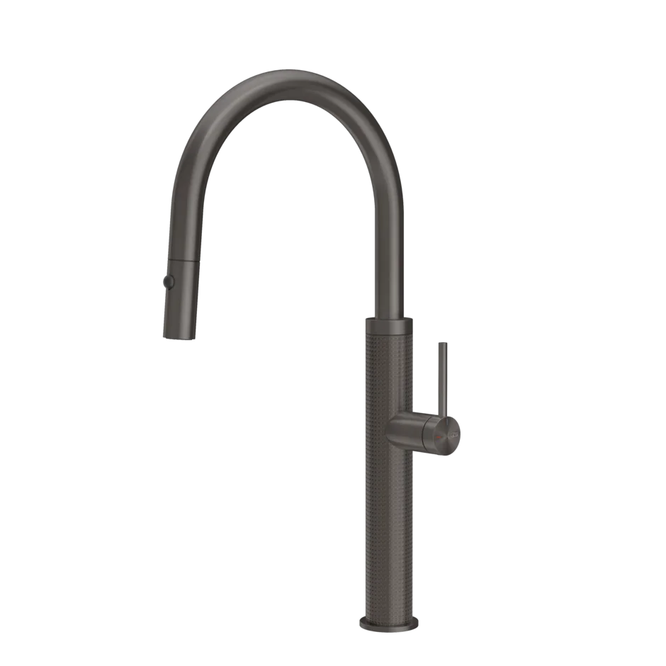 Gessi 316 Cesello kitchen faucet with swivel spout and double-jet pull-out shower 60026