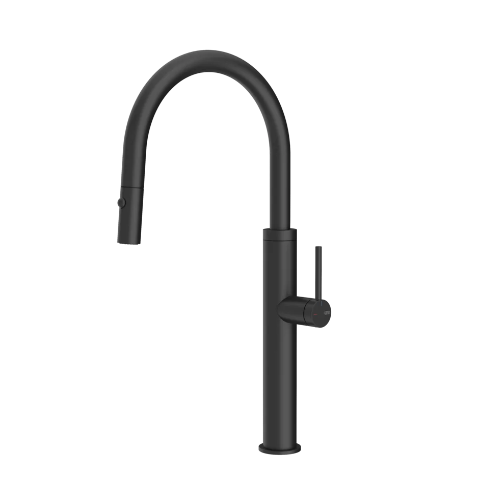 Gessi 316 Flessa kitchen faucet with swivel spout and double-jet pull-out shower 60022
