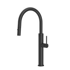 Gessi 316 Flessa kitchen faucet with swivel spout and double-jet pull-out shower 60022