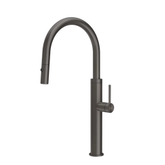 Gessi 316 Flessa kitchen faucet with swivel spout and double-jet pull-out shower 60022