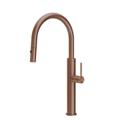 Gessi 316 Flessa kitchen faucet with swivel spout and double-jet pull-out shower 60022
