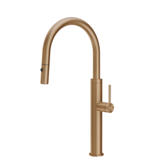 Gessi 316 Flessa kitchen faucet with swivel spout and double-jet pull-out shower 60022
