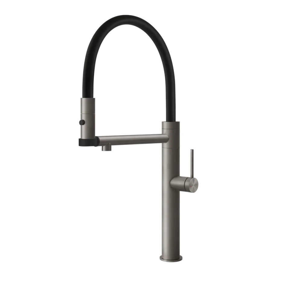 Gessi 316 Flessa rubinetto cucina semi professionale con canna girevole e doppio getto 60210