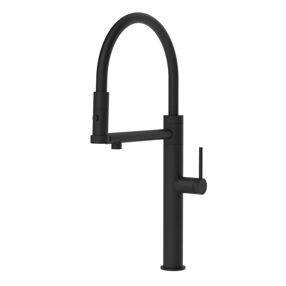 Gessi 316 Flessa semi-professional kitchen faucet with swivel spout and double jet 60210