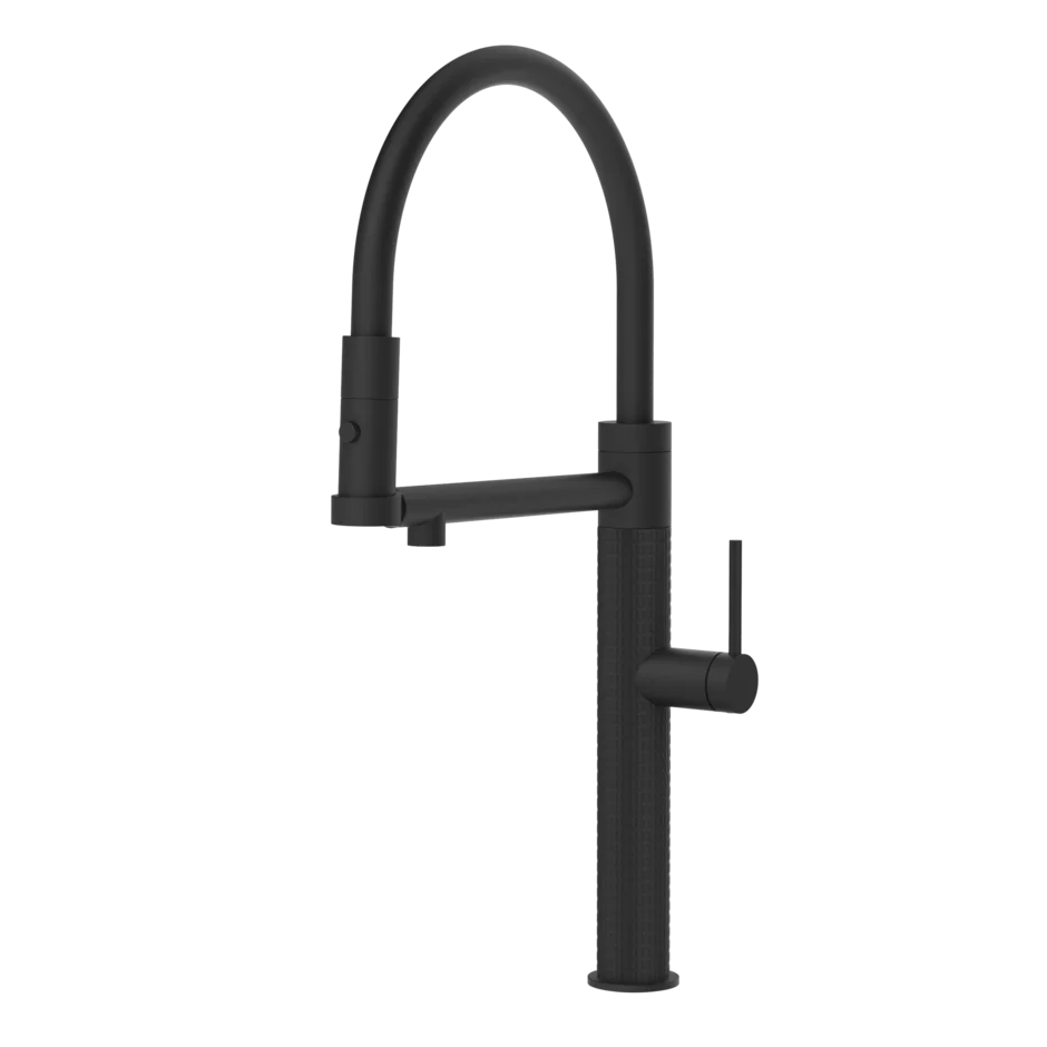 Gessi 316 Meccanica semi-professional kitchen faucet with swivel spout and double jet 60212