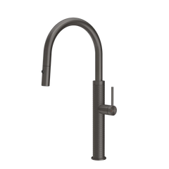 Gessi 316 Meccanica kitchen faucet with swivel spout and double-jet pull-out shower 60024