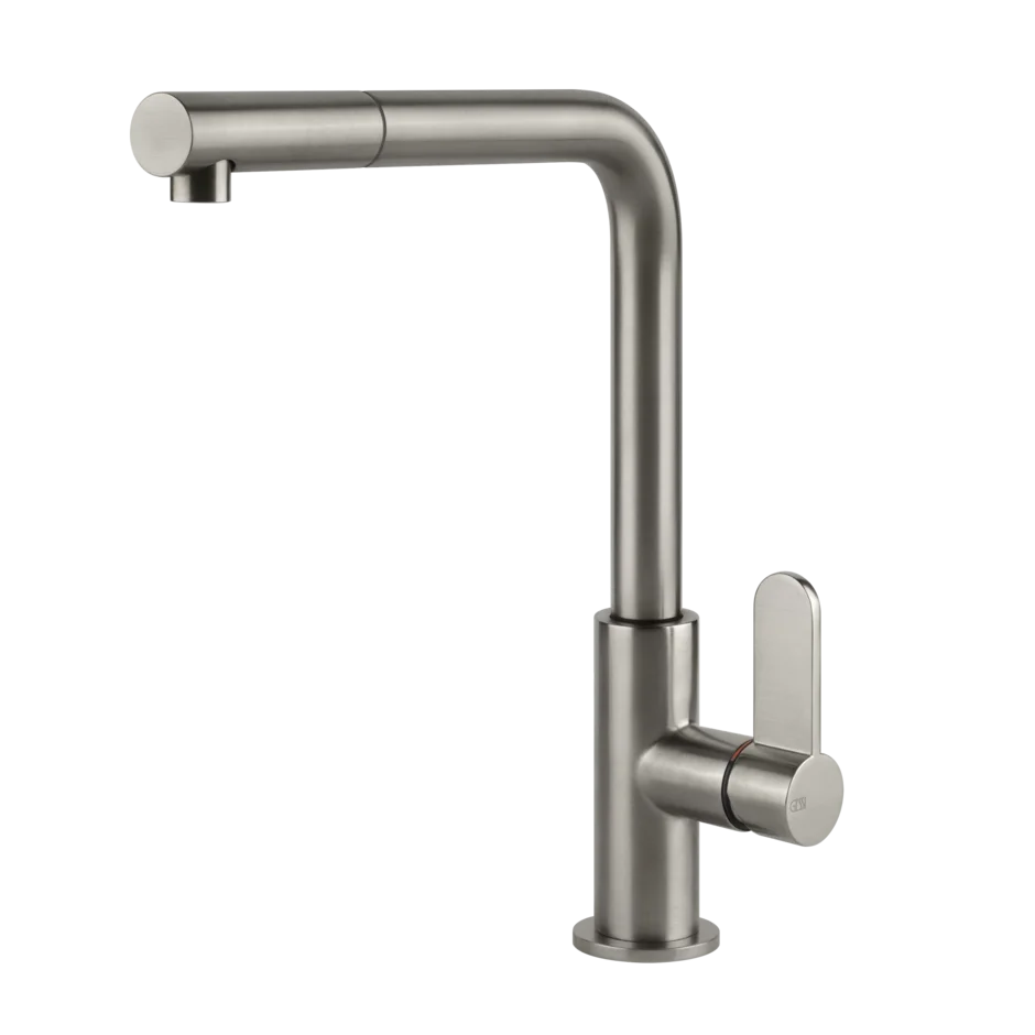 Gessi Acciaio rubinetto cucina con canna girevole e doccetta estraibile 60537