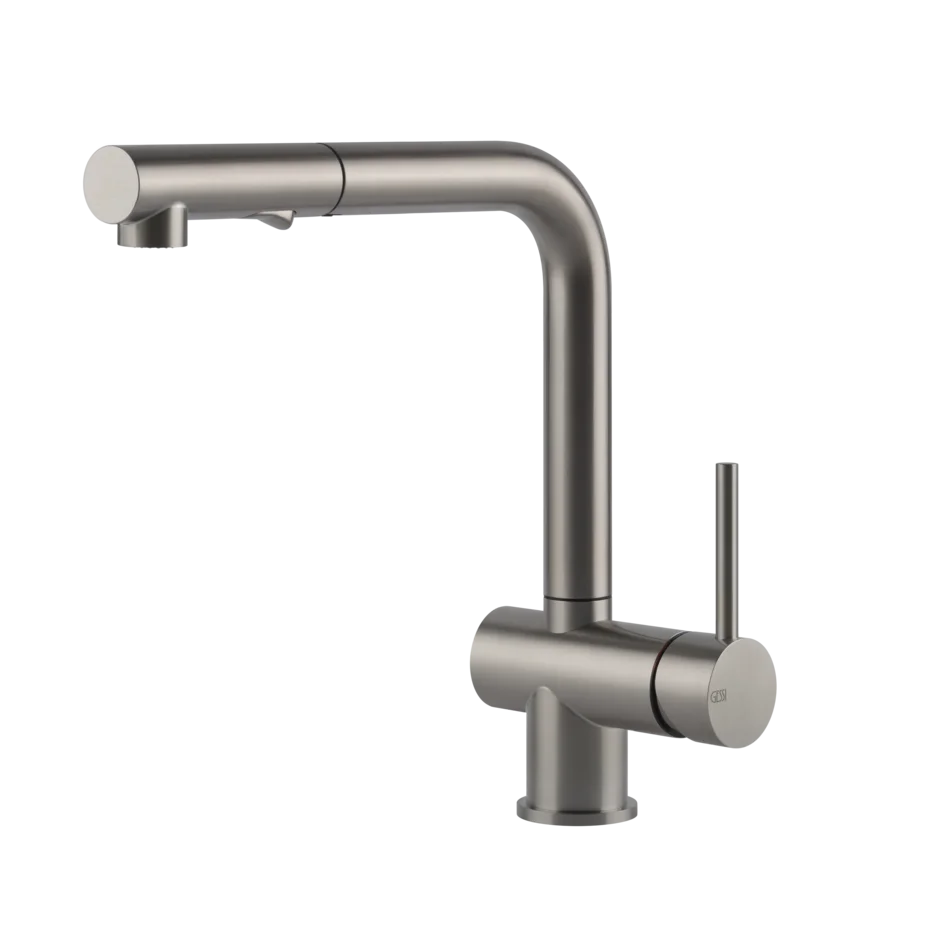Gessi Acciaio rubinetto cucina con doccetta estraibile doppio getto 60600