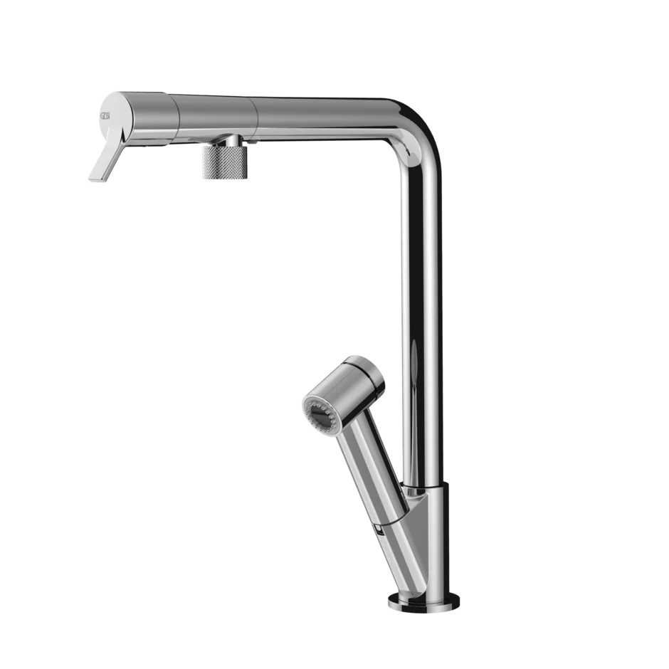 Gessi Fisso rubinetto cucina con canna girevole e doccetta estraibile 60640