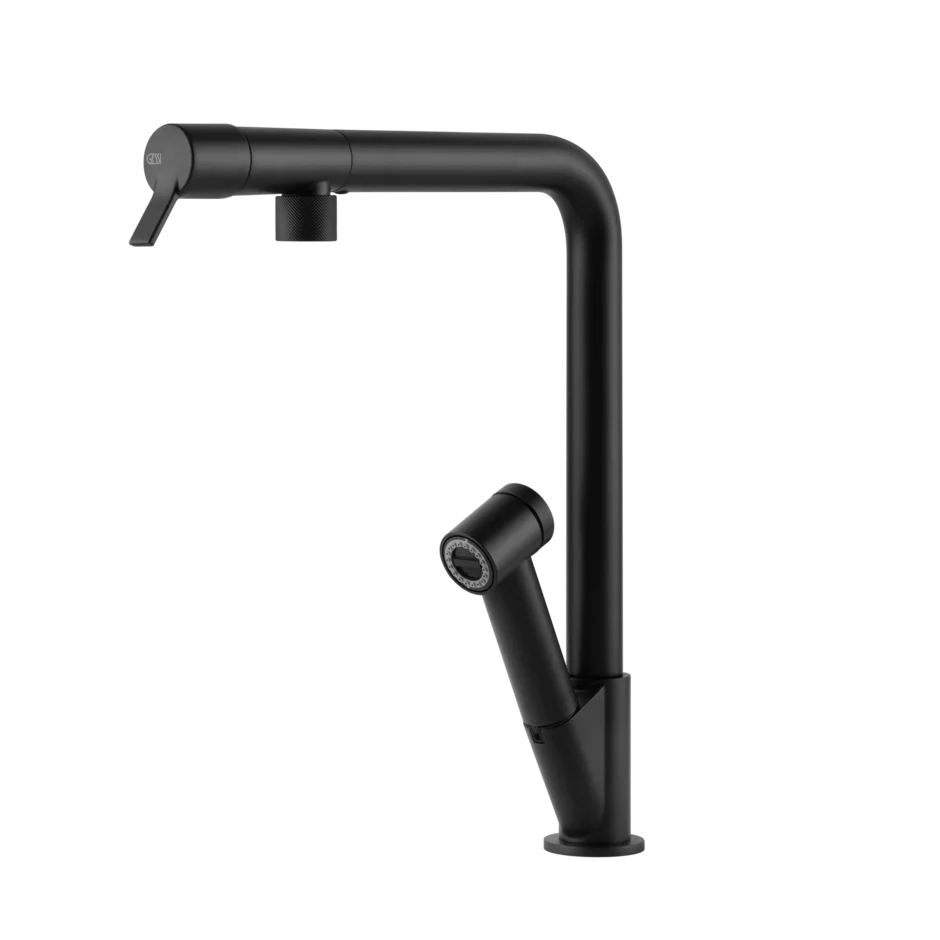 Gessi Fisso kitchen faucet with swivelling spout and pull-out shower 60640