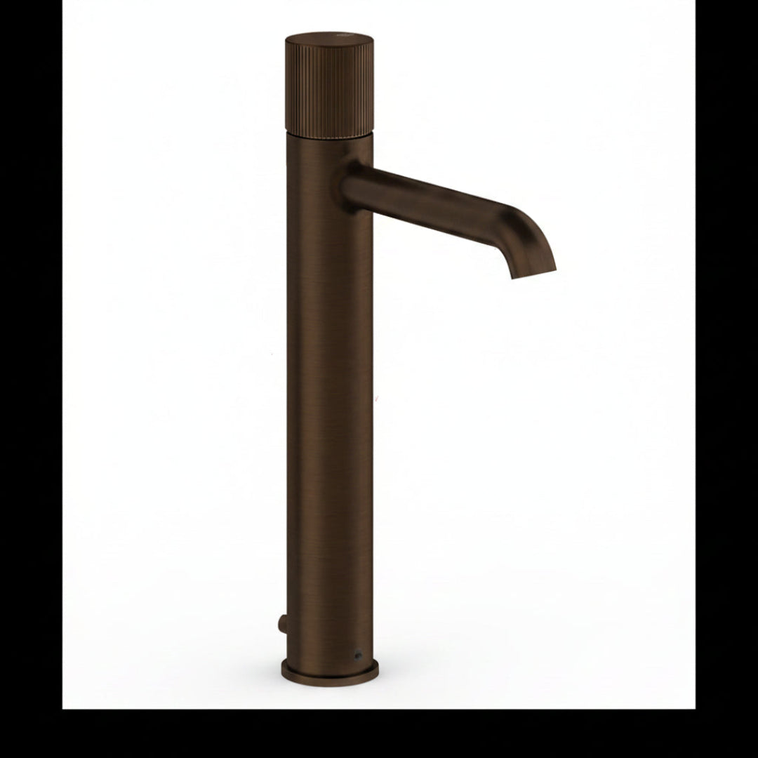 Gessi Habito Rigato rubinetto lavabo alto con scarico 70503- 845 Dark Bronze