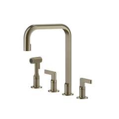 Gessi Inciso rubinetto cucina 4 fori con doccetta mono getto e canna girevole 58703
