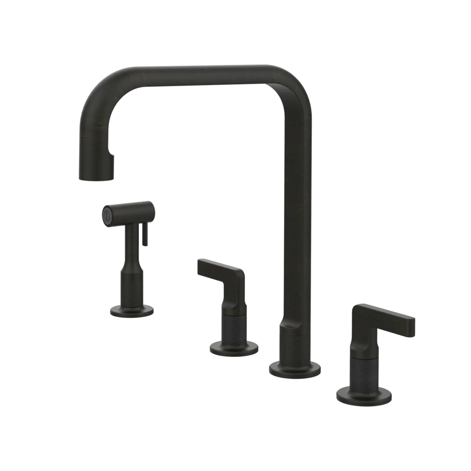 Gessi Inciso rubinetto cucina 4 fori con doccetta mono getto e canna girevole 58703