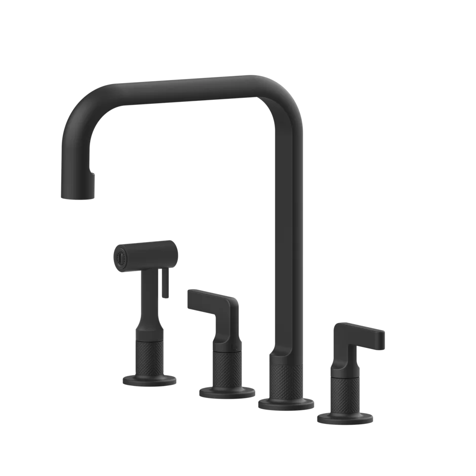 Gessi Inciso rubinetto cucina 4 fori con doccetta mono getto e canna girevole 58703