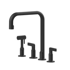Gessi Inciso rubinetto cucina 4 fori con doccetta mono getto e canna girevole 58703