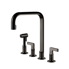 Gessi Inciso rubinetto cucina 4 fori con doccetta mono getto e canna girevole 58703
