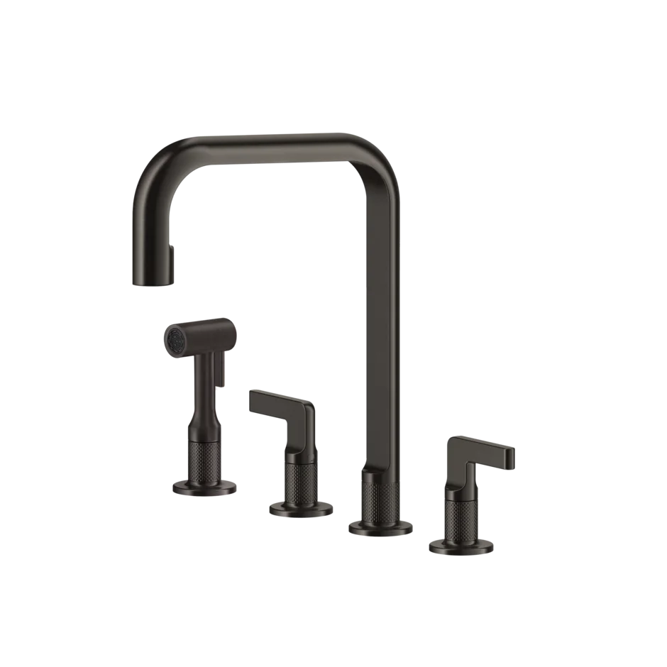 Gessi Inciso rubinetto cucina 4 fori con doccetta mono getto e canna girevole 58703