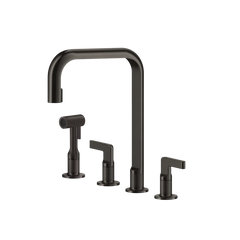 Gessi Inciso rubinetto cucina 4 fori con doccetta mono getto e canna girevole 58703