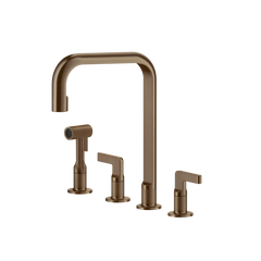 Gessi Inciso rubinetto cucina 4 fori con doccetta mono getto e canna girevole 58703