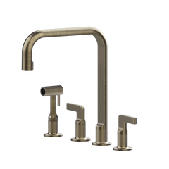 Gessi Inciso rubinetto cucina 4 fori con doccetta mono getto e canna girevole 58703