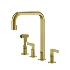 Gessi Inciso rubinetto cucina 4 fori con doccetta mono getto e canna girevole 58703