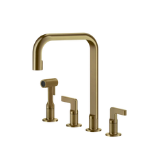 Gessi Inciso rubinetto cucina 4 fori con doccetta mono getto e canna girevole 58703