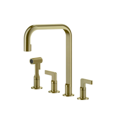 Gessi Inciso rubinetto cucina 4 fori con doccetta mono getto e canna girevole 58703