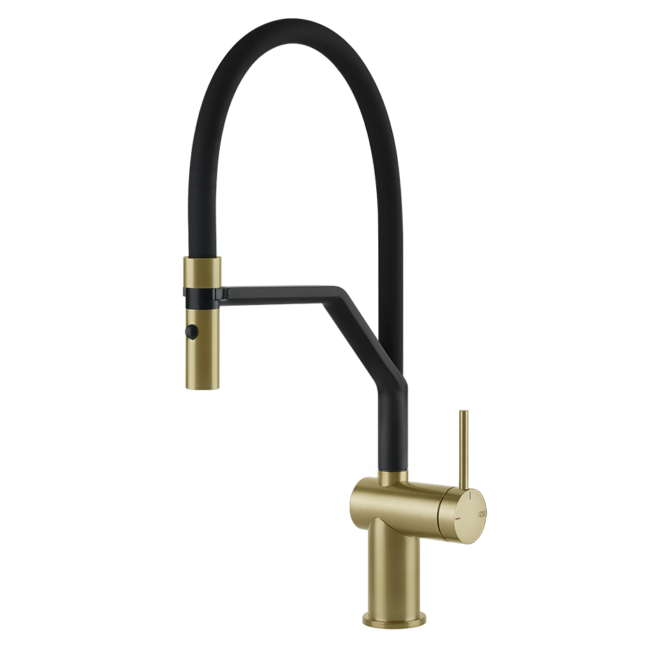 Gessi Inedito rubinetto cucina semi professionale con doccetta estraibile doppio getto 60429