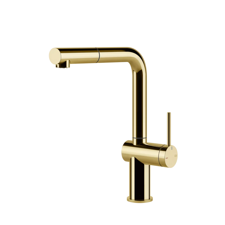 Gessi Inedito kitchen faucet with swivelling spout and pull-out shower 60433