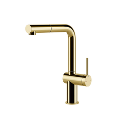 Gessi Inedito kitchen faucet with swivelling spout and pull-out shower 60433