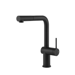 Gessi Inedito kitchen faucet with swivelling spout and pull-out shower 60433