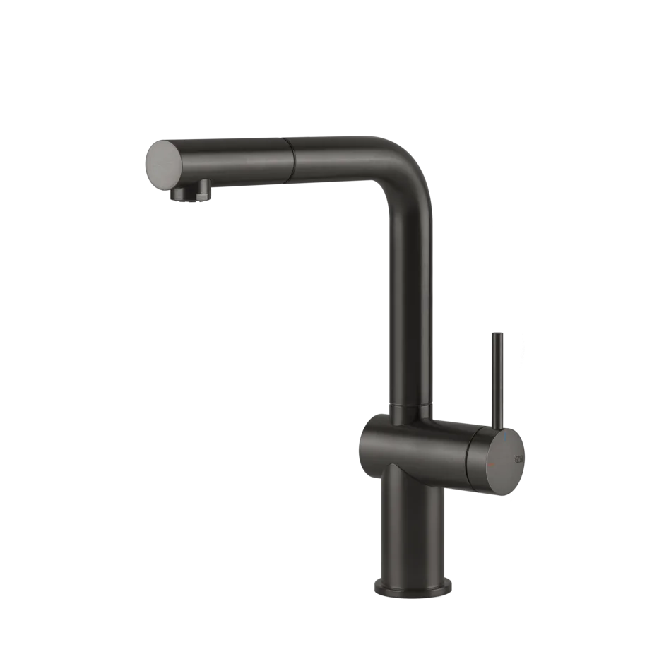 Gessi Inedito kitchen faucet with swivelling spout and pull-out shower 60433