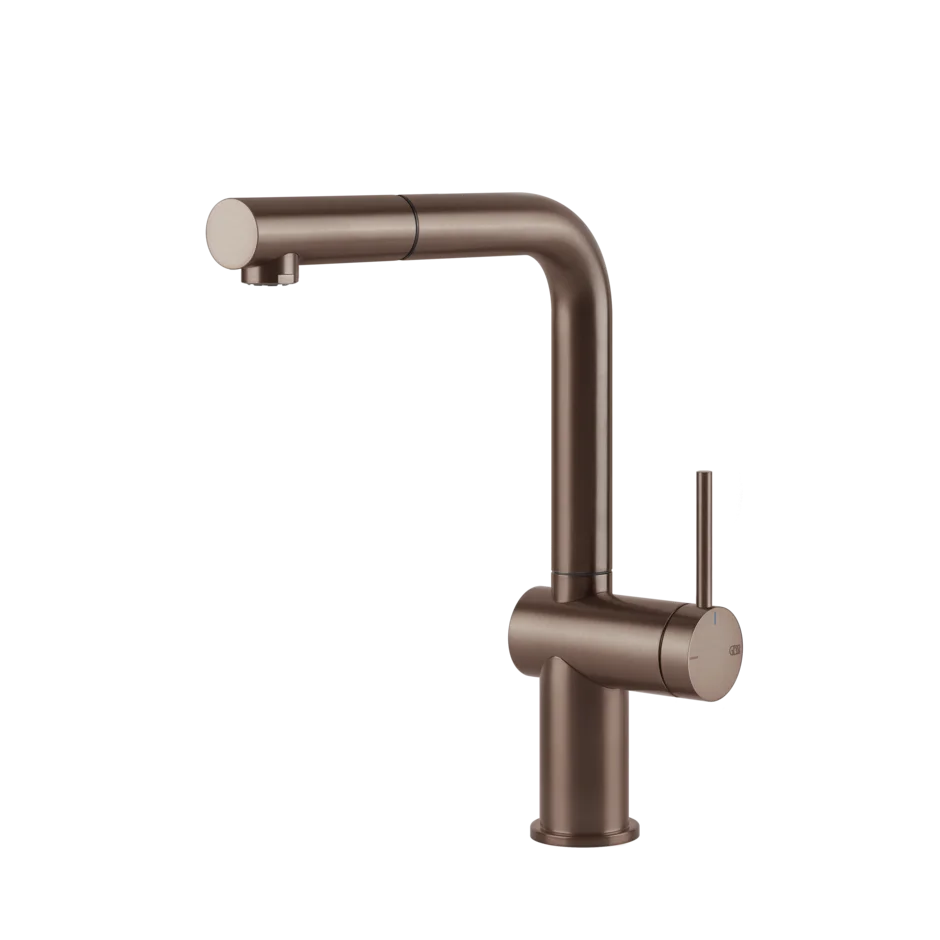 Gessi Inedito kitchen faucet with swivelling spout and pull-out shower 60433