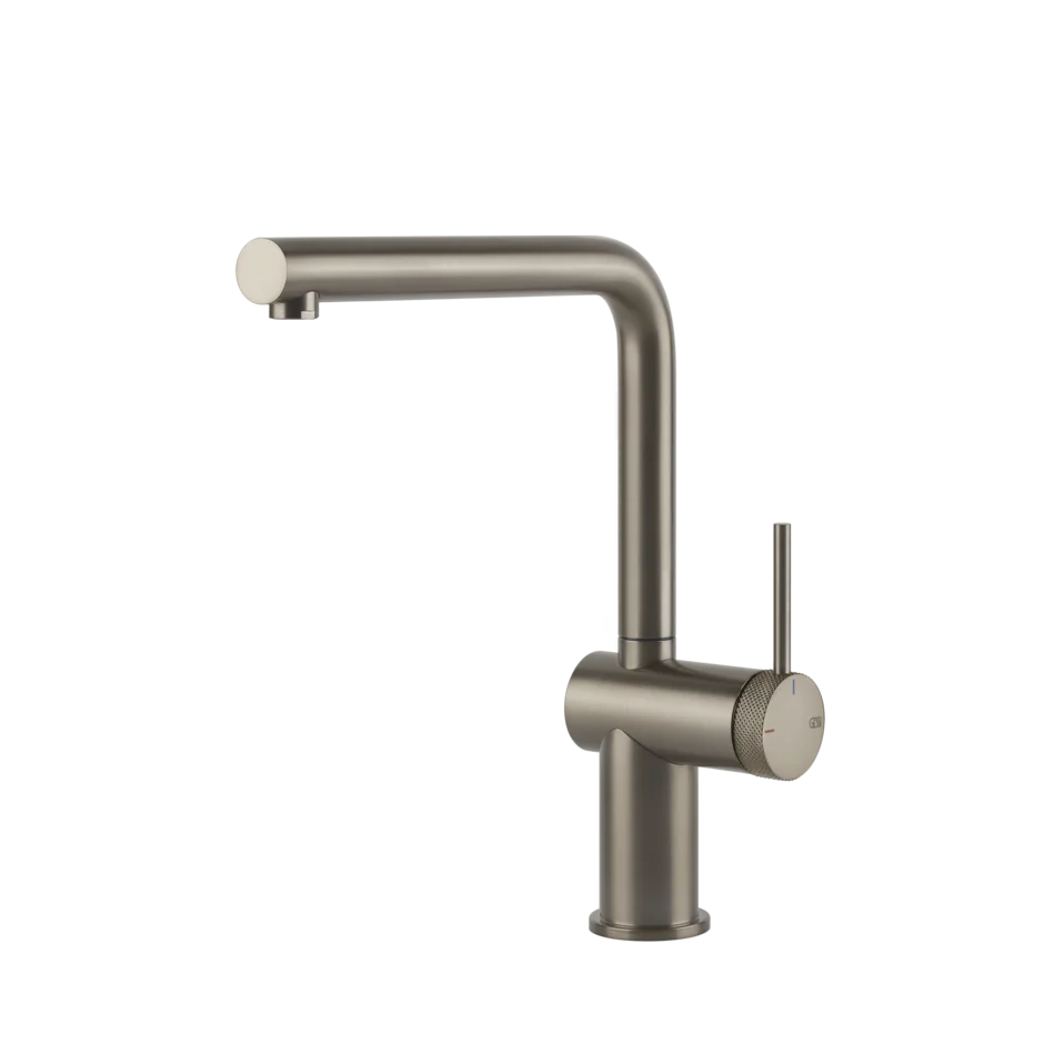 Gessi Inedito knurled kitchen faucet with swivel spout 60471