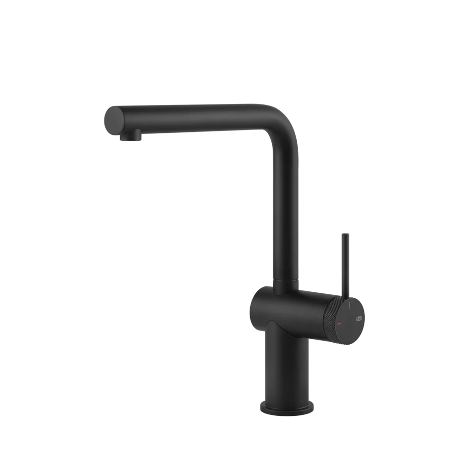 Gessi Inedito knurled kitchen faucet with swivel spout 60471